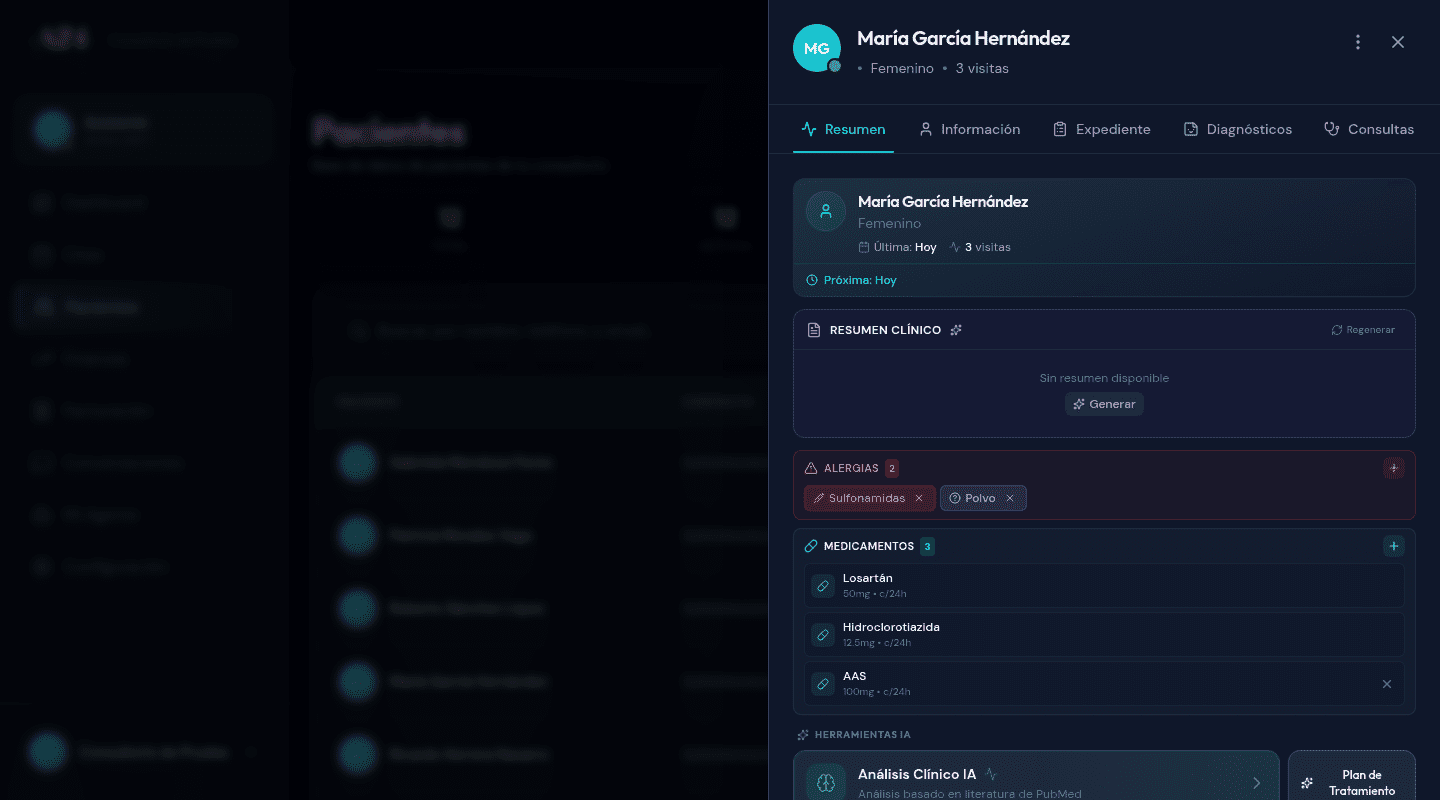 Perfil de paciente en Doktor