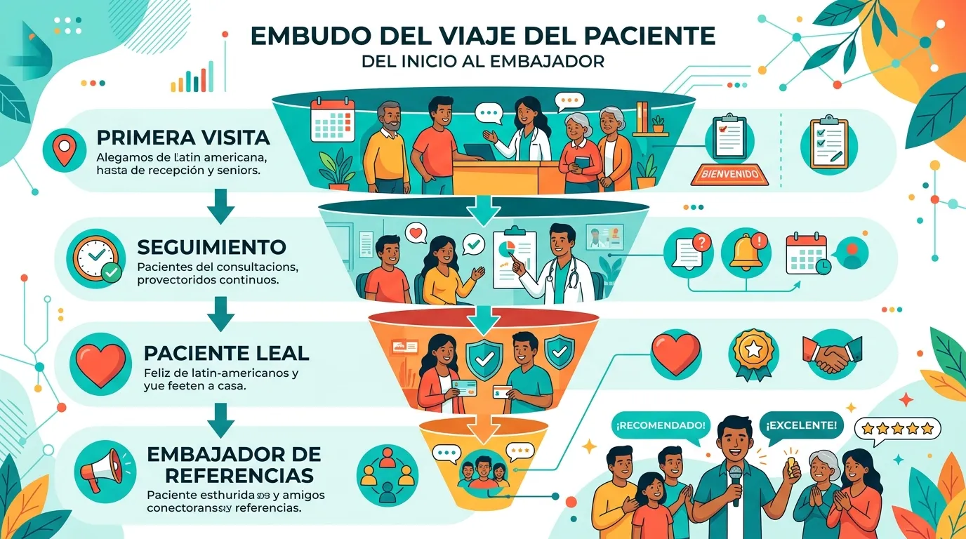 Funnel de programa de fidelización de pacientes con valor clínico en consultorio