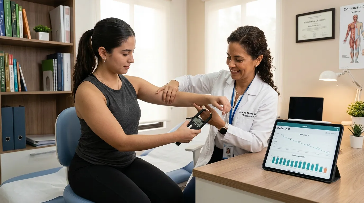 Seguimiento de composición corporal y mediciones antropométricas en software para nutriólogos