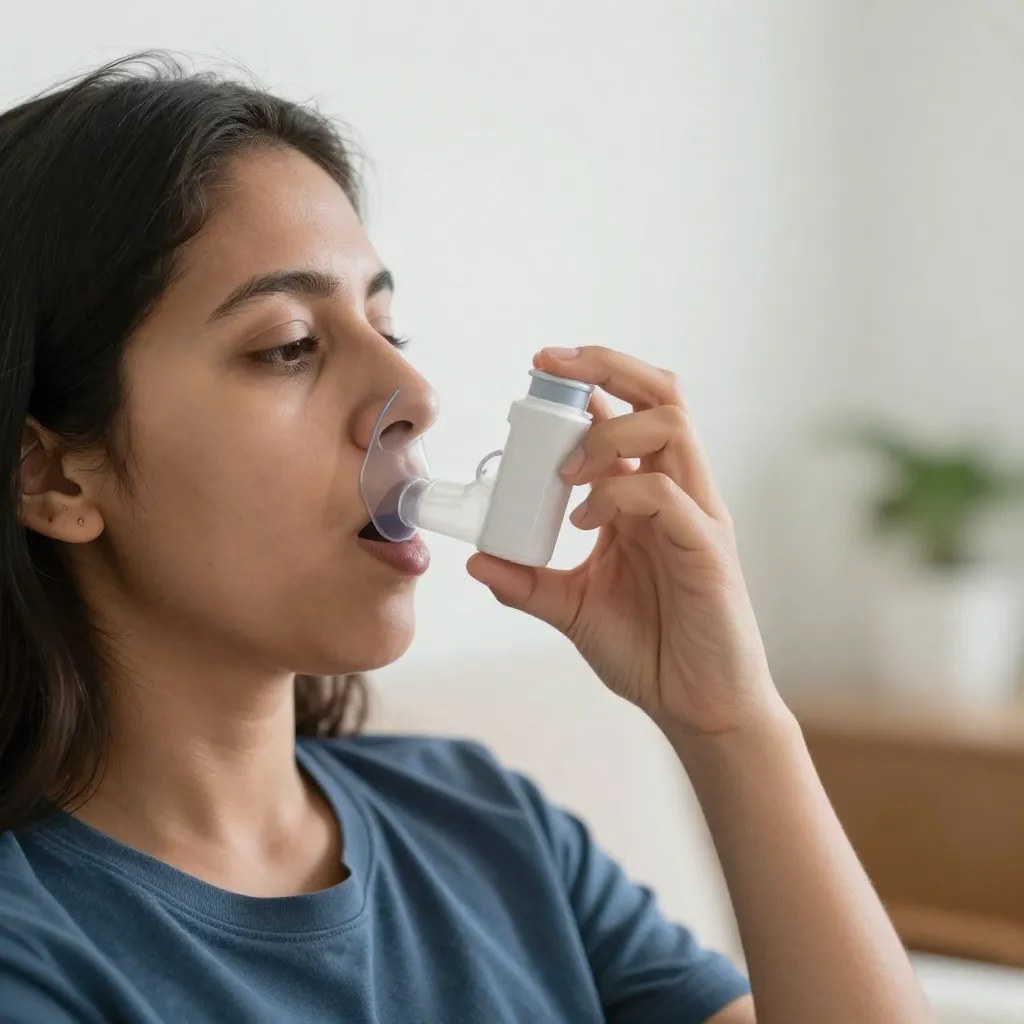 Uso de inhalador para bronquitis