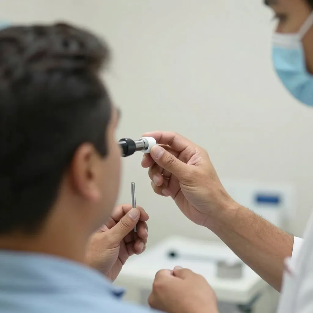 Paciente preparándose para colonoscopia