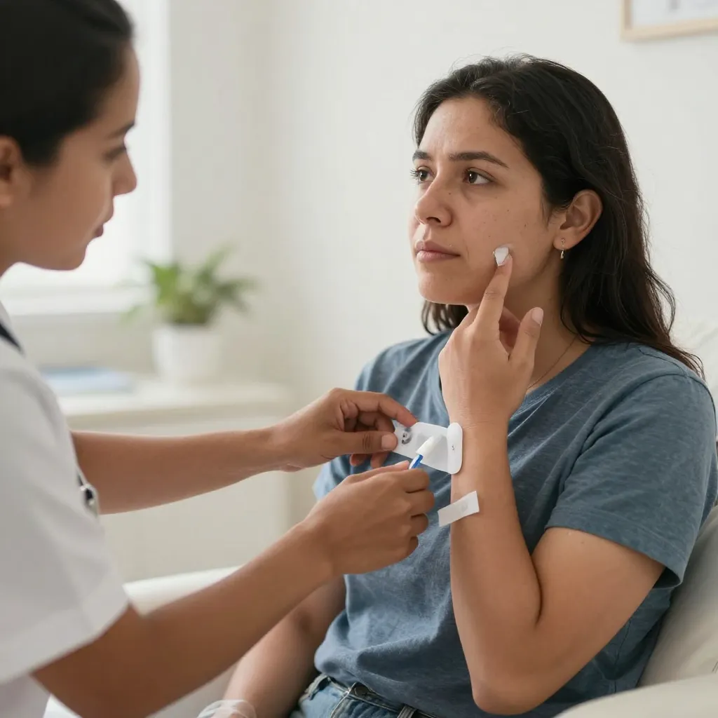 Paciente manejando efectos secundarios con apoyo médico