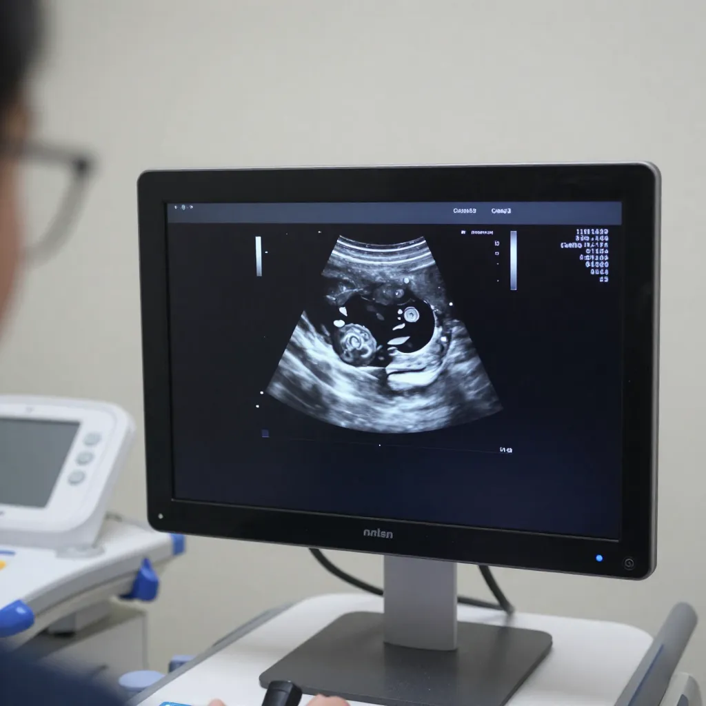 Ultrasonido pélvico mostrando quiste ovárico