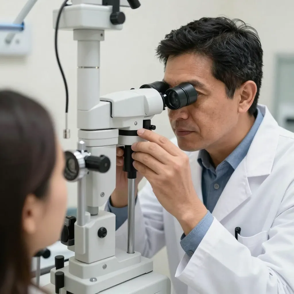 Representacion de la retina sana comparada con una retina con retinopatia diabetica que muestra microaneurismas y hemorragias