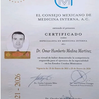 Foto de Dr. Omar Humberto Medina Martinez, Medicina Interna en Chihuahua