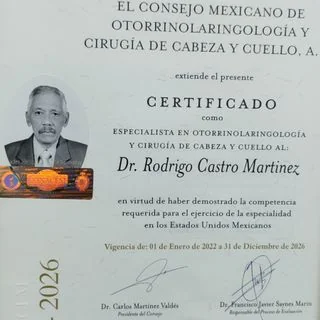Foto de Dr. Rodrigo Castro Martínez, Otorrinolaringología en Oaxaca